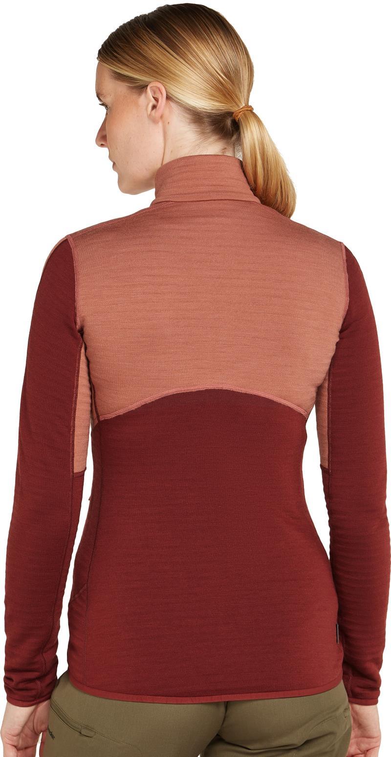 Merino 400 RealFleece Descender LS Zip - Womens - Cedarwood / Port / CB 3