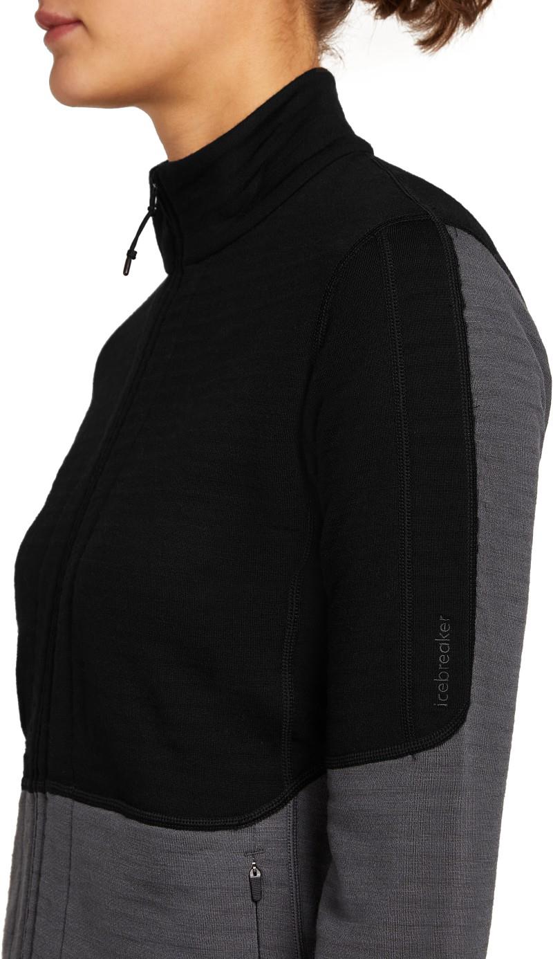 Merino 400 RealFleece Descender LS Zip - Womens - black / obsidian / cb 1