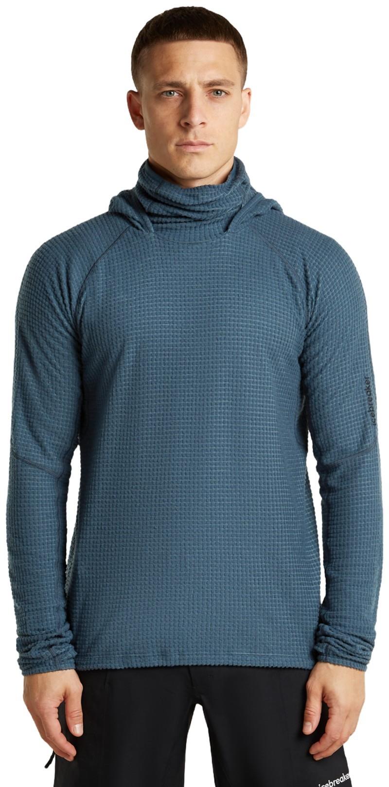 Merino 400 RealFleece Grid Blackridge Pullover Hoodie - Mens - abyss 1