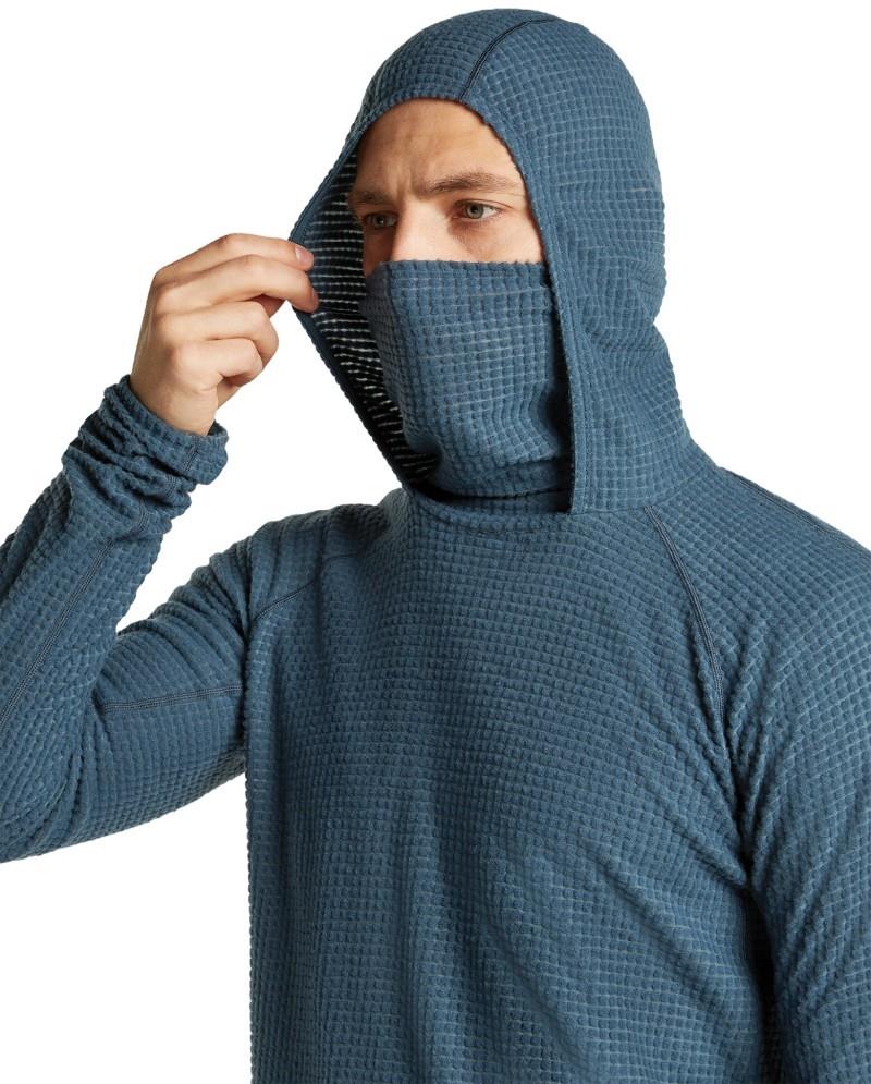 Merino 400 RealFleece Grid Blackridge Pullover Hoodie - Mens - abyss 1