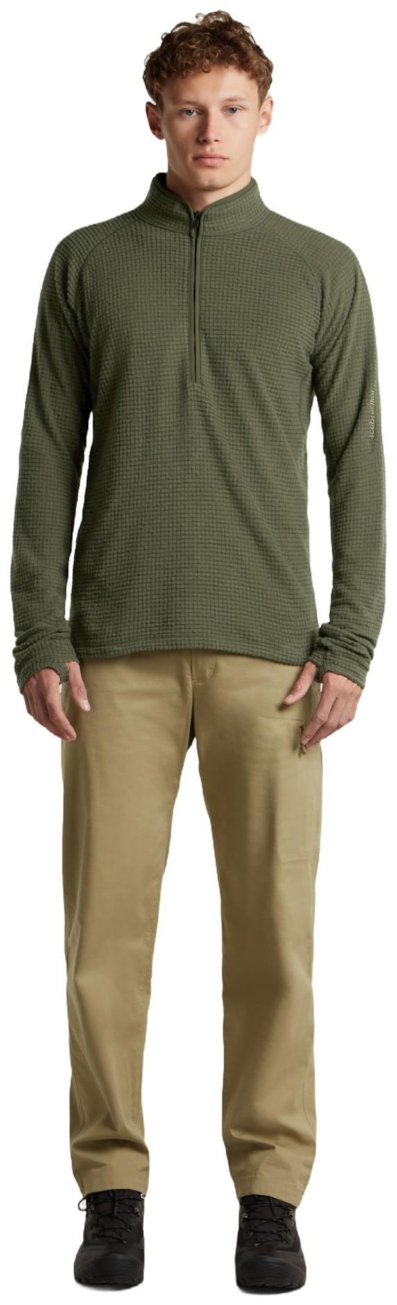 Merino 400 RealFleece Grid Peaksland LS Half Zip - Mens - dark loden 1
