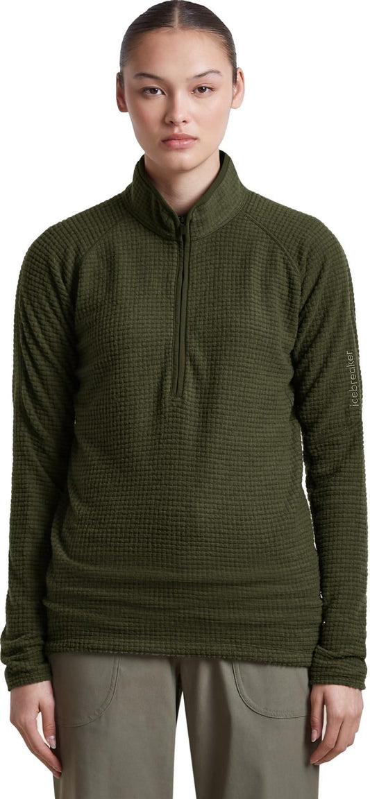 Merino 400 RealFleece Grid Peaksland LS Half Zip - Womens - dark loden 1