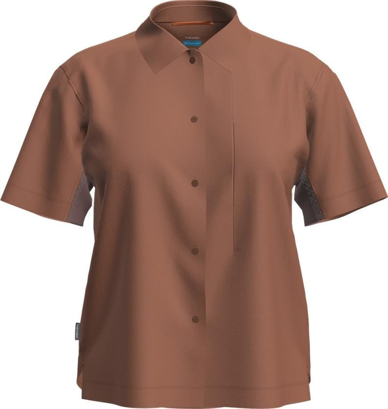 Merino Blend 125 Cool-Lite Elevation SS Shirt - Womens - dusty clay / carob / cb 1