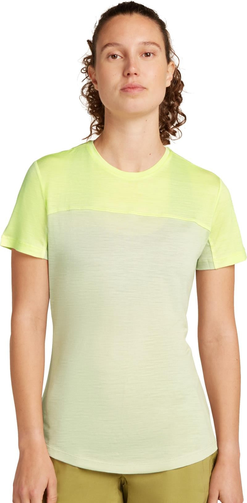 Merino Blend 125 Cool-Lite Sphere III SS Tee - Colour Block - Womens - ashen / citrine / cb 1