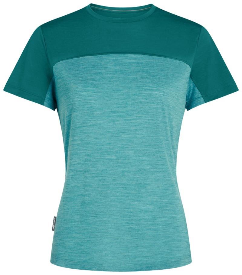 Merino Blend 125 Cool-Lite Sphere III SS Tee - Colour Block - Womens - tidal teal heather / tidal teal / cb 1