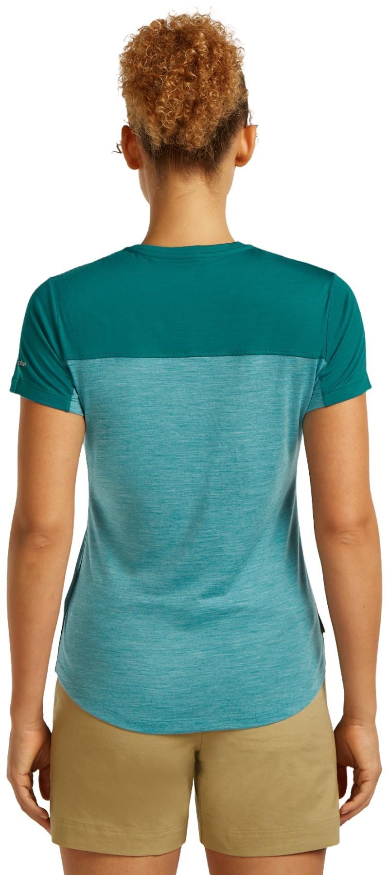 Merino Blend 125 Cool-Lite Sphere III SS Tee - Colour Block - Womens - tidal teal heather / tidal teal / cb 1