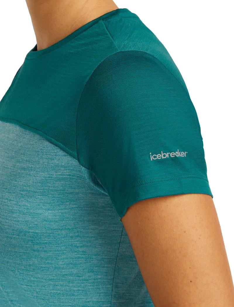 Merino Blend 125 Cool-Lite Sphere III SS Tee - Colour Block - Womens - tidal teal heather / tidal teal / cb 1