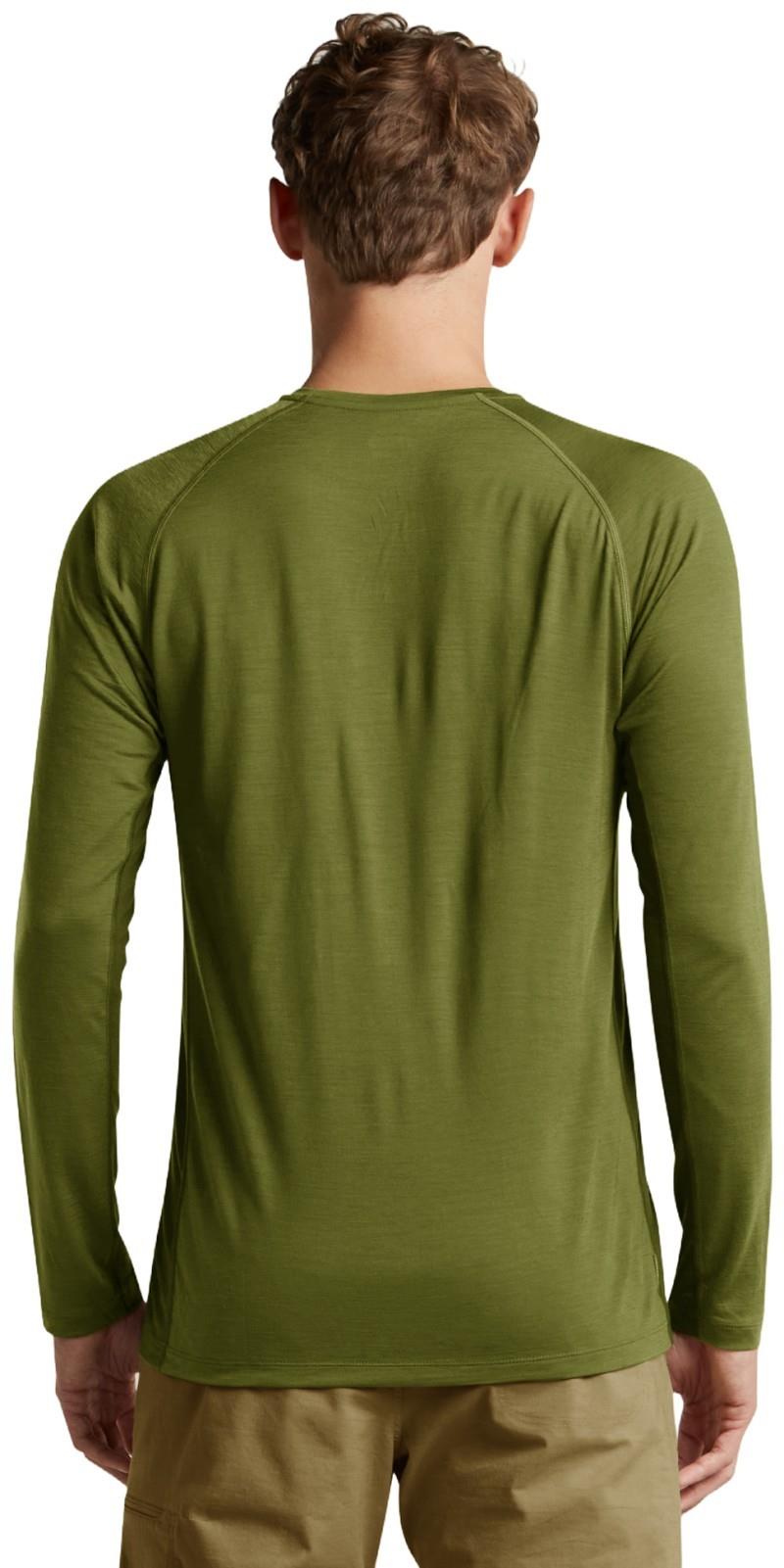 Merino Blend 125 Cool-Lite Sphere LS Tee - Colour Block - Mens - sphagnum / dark loden / cb 1