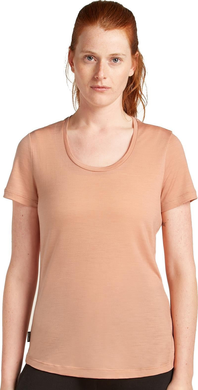 Merino Blend 125 Cool-Lite Sphere SS Scoop Tee - Womens - desert sand 1