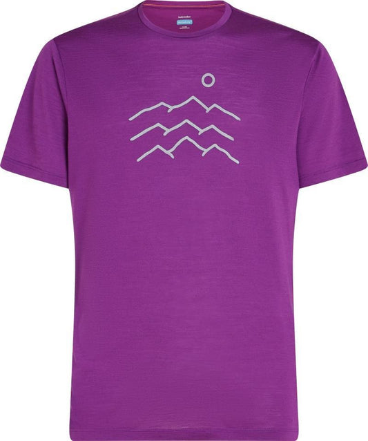 Merino Blend 125 Cool-Lite Sphere SS Tee Across the Peaks - Mens - passion 1