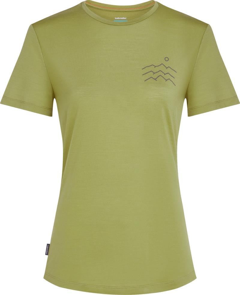 Merino Blend 125 Cool-Lite Sphere SS Tee Across the Peaks - Womens - olive 1