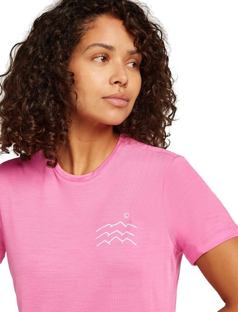 Merino Blend 125 Cool-Lite Sphere SS Tee Across the Peaks - Womens - pop 1