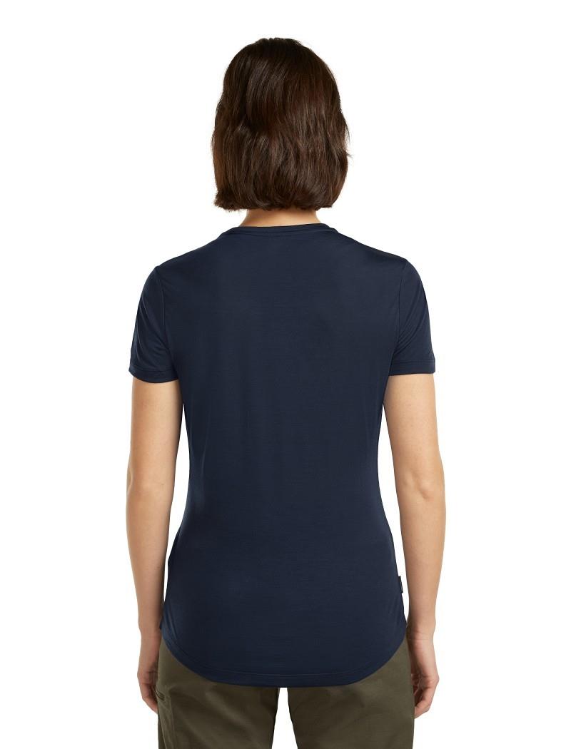 Merino Blend 125 Cool-Lite Sphere SS Tee - Across the Peaks - Womens - midnight navy 1