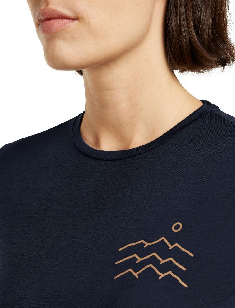 Merino Blend 125 Cool-Lite Sphere SS Tee - Across the Peaks - Womens - midnight navy 1