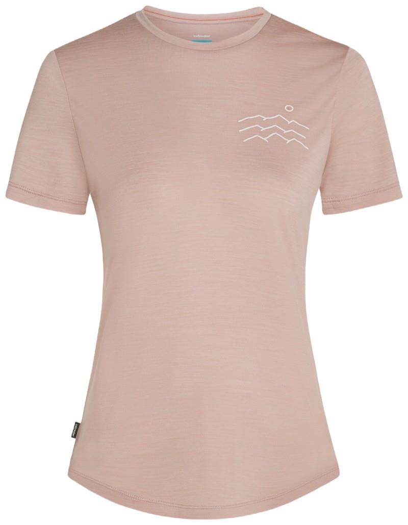 Merino Blend 125 Cool-Lite Sphere SS Tee - Across the Peaks - Womens - pink quartz 1