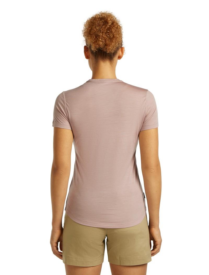 Merino Blend 125 Cool-Lite Sphere SS Tee - Across the Peaks - Womens - pink quartz 1