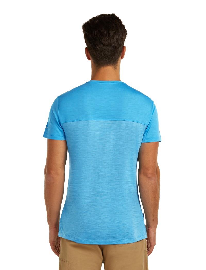 Merino Blend 125 Cool-Lite Sphere SS Tee - Colour Block - Mens - arctic heather / arctic / cb 1