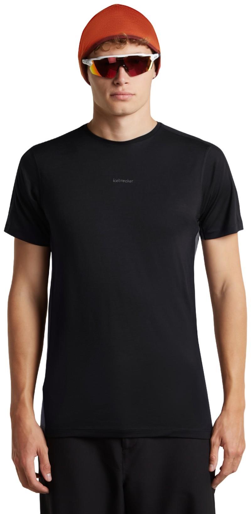 Merino Blend 125 Cool-Lite Sphere SS Tee - Colour Block - Mens - black / obsidian / cb 1