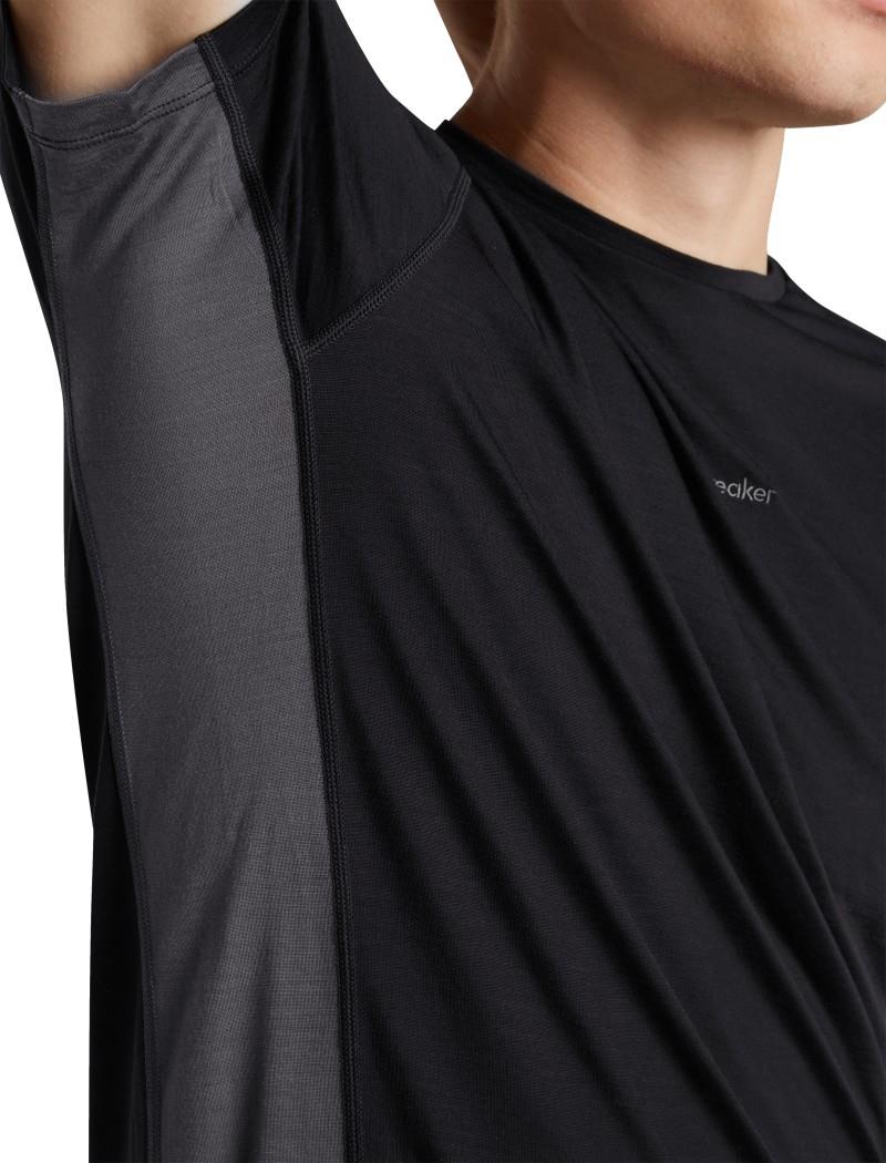 Merino Blend 125 Cool-Lite Sphere SS Tee - Colour Block - Mens - black / obsidian / cb 1