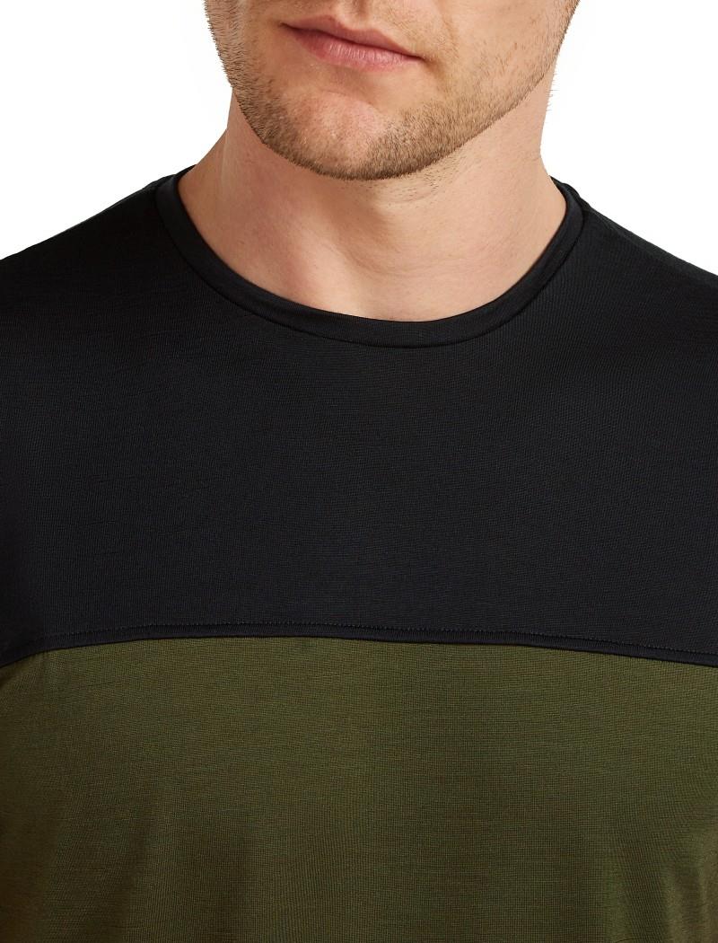 Merino Blend 125 Cool-Lite Sphere SS Tee - Colour Block - Mens - dark loden / black / cb 1