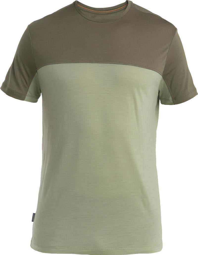 Merino Blend 125 Cool-Lite Sphere SS Tee - Colour Block - Mens - lichen / loden / cb 1