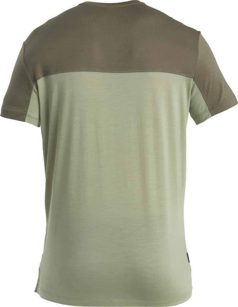Merino Blend 125 Cool-Lite Sphere SS Tee - Colour Block - Mens - lichen / loden / cb 1