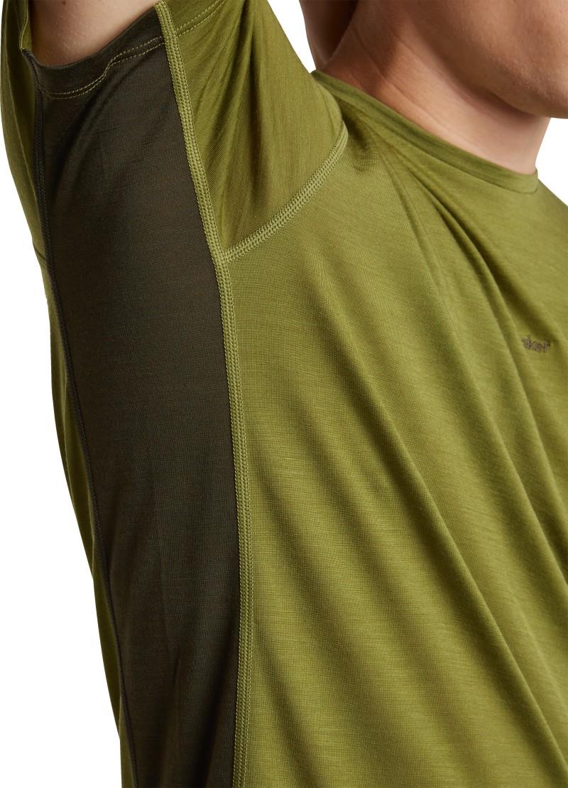 Merino Blend 125 Cool-Lite Sphere SS Tee - Colour Block - Mens - sphagnum / dark loden / cb 1