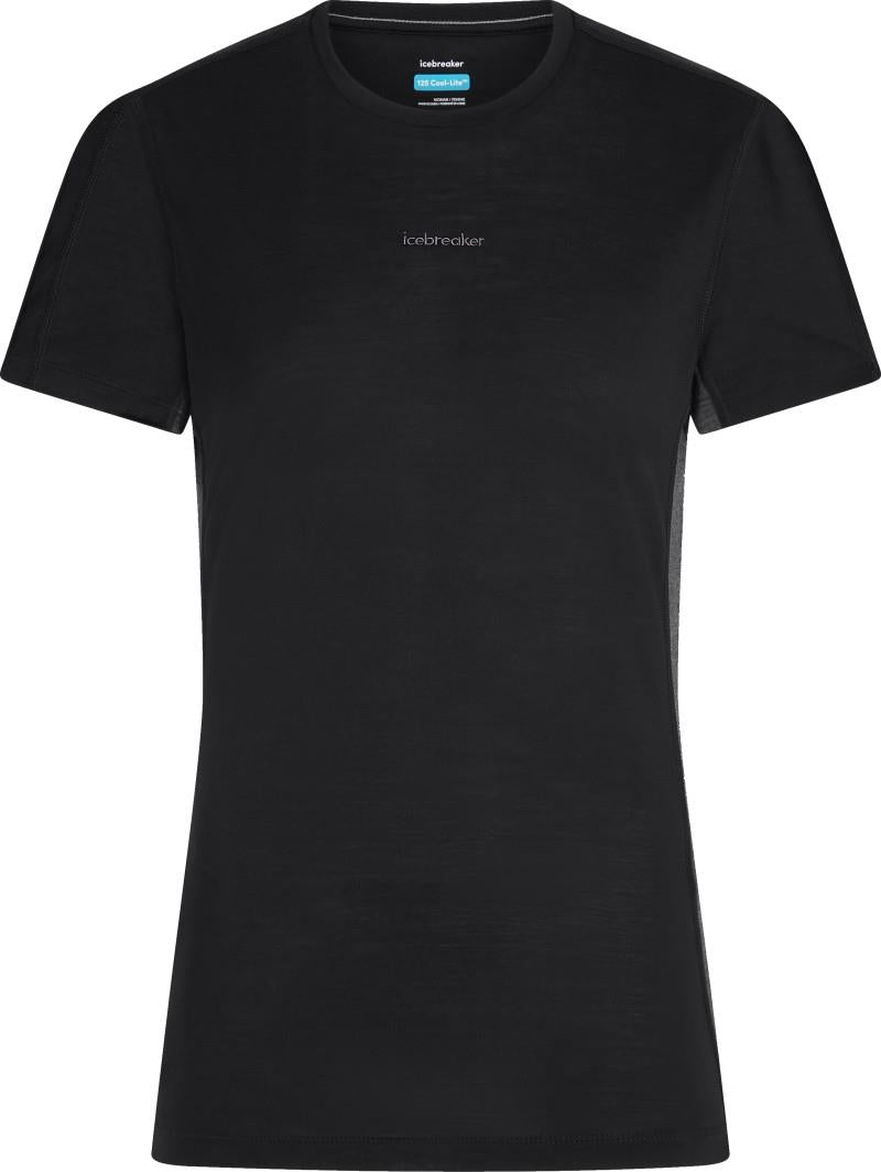 Merino Blend 125 Cool-Lite Sphere SS Tee - Colour Block - Womens - black / jet heather / cb 1