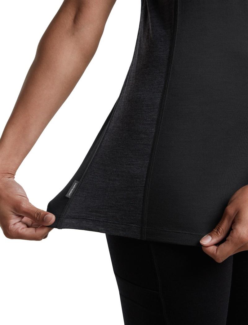 Merino Blend 125 Cool-Lite Sphere SS Tee - Colour Block - Womens - black / jet heather / cb 1