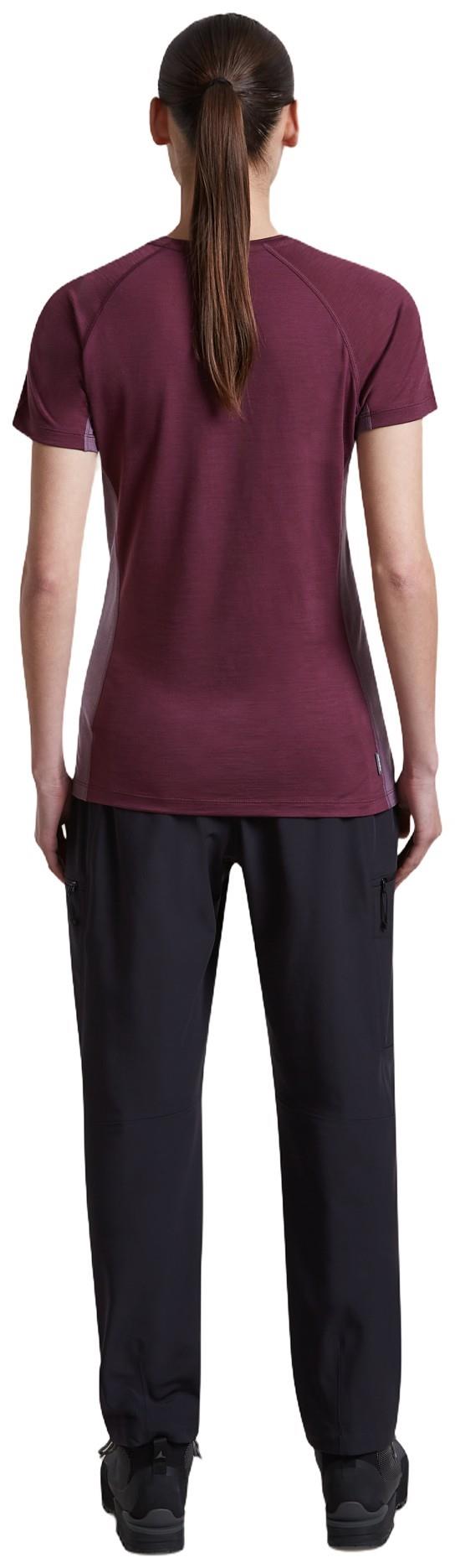 Merino Blend 125 Cool-Lite Sphere SS Tee - Colour Block - Womens - dark berry / grey plum / cb 1