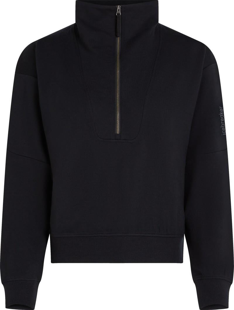 Merino Blend 150 Drift Relaxed LS Half Zip - Womens - black 1