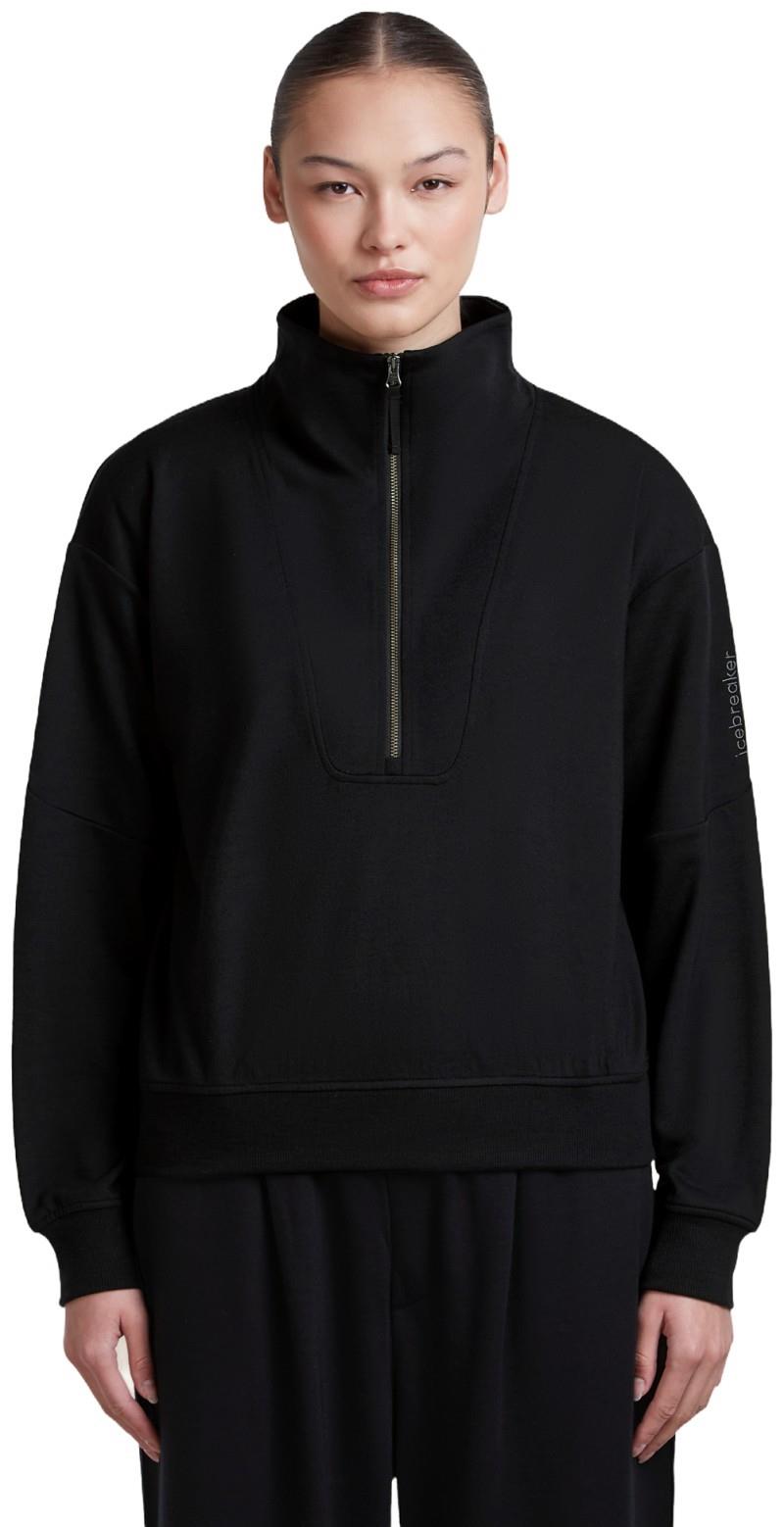 Merino Blend 150 Drift Relaxed LS Half Zip - Womens - black 1