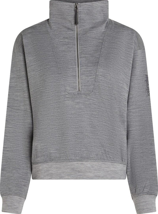 Merino Blend 150 Drift Relaxed LS Half Zip - Womens - metro heather 1