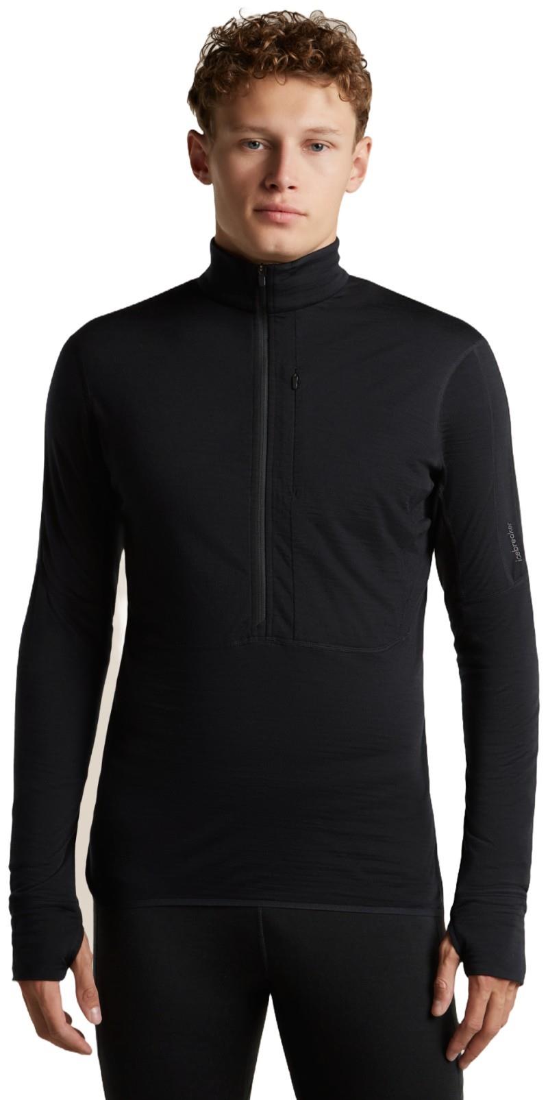 Merino Blend 200 RealFleece Descender LS Half Zip - Mens - black 1