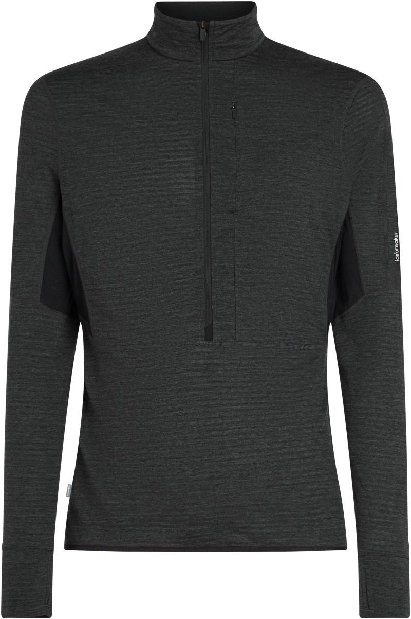 Merino Blend 200 RealFleece Descender LS Half Zip - Mens - jet heather / black / cb 1