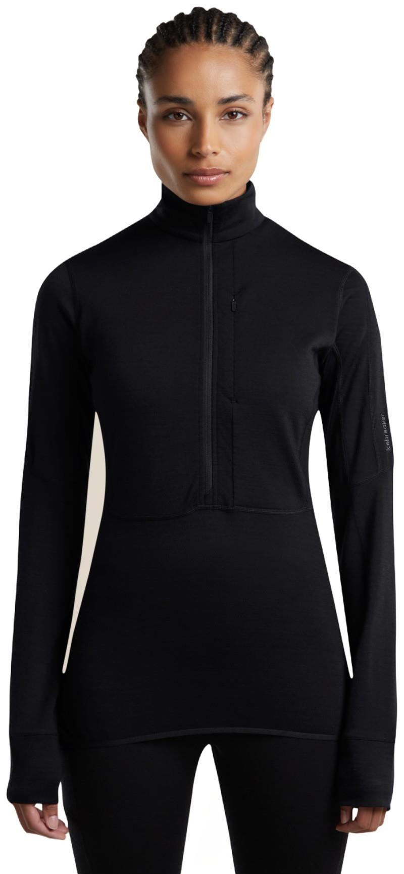 Merino Blend 200 RealFleece Descender LS Half Zip - Womens - black 1