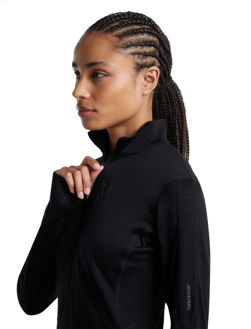Merino Blend 200 RealFleece Descender LS Half Zip - Womens - black 1