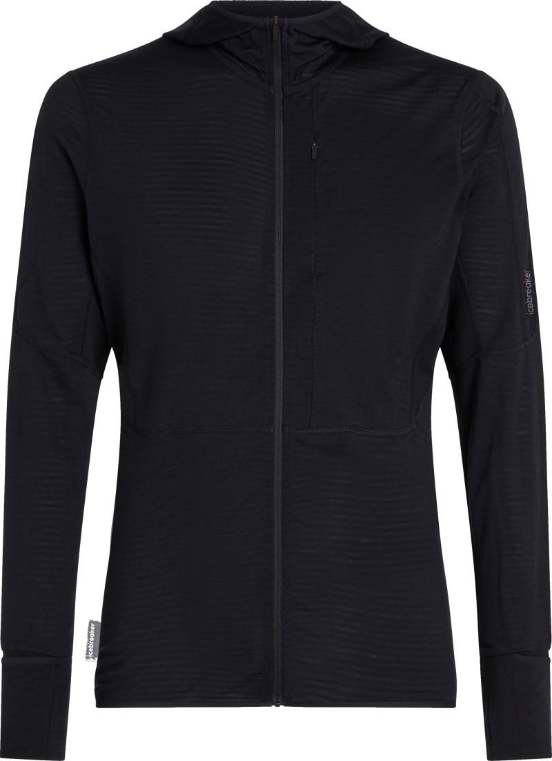 Merino Blend 200 RealFleece Descender LS Zip Hoodie - Mens - black 1