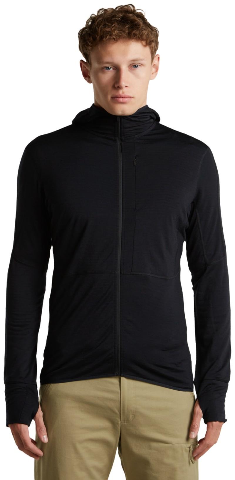 Merino Blend 200 RealFleece Descender LS Zip Hoodie - Mens - black 1