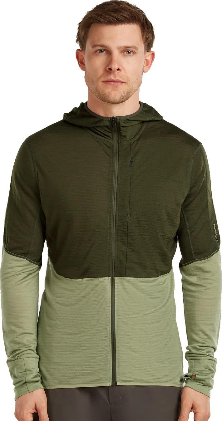 Merino Blend 200 RealFleece Descender LS Zip Hoodie - Mens - dark loden / lichen / cb 1