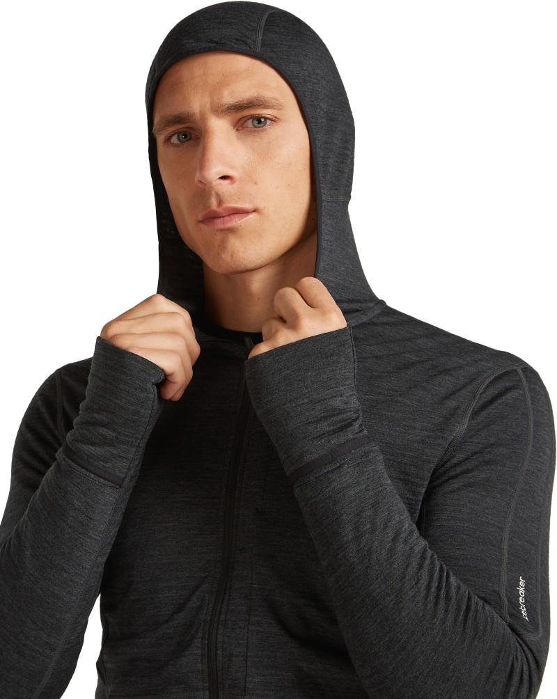 Merino Blend 200 RealFleece Descender LS Zip Hoodie - Mens - trail / atlantis / cb 1