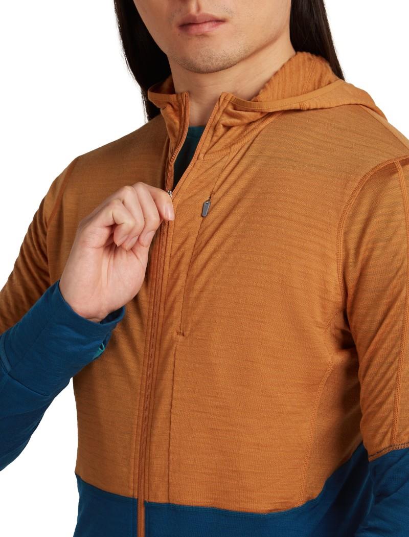 Merino Blend 200 RealFleece Descender LS Zip Hoodie - Mens - trail / atlantis / cb 1