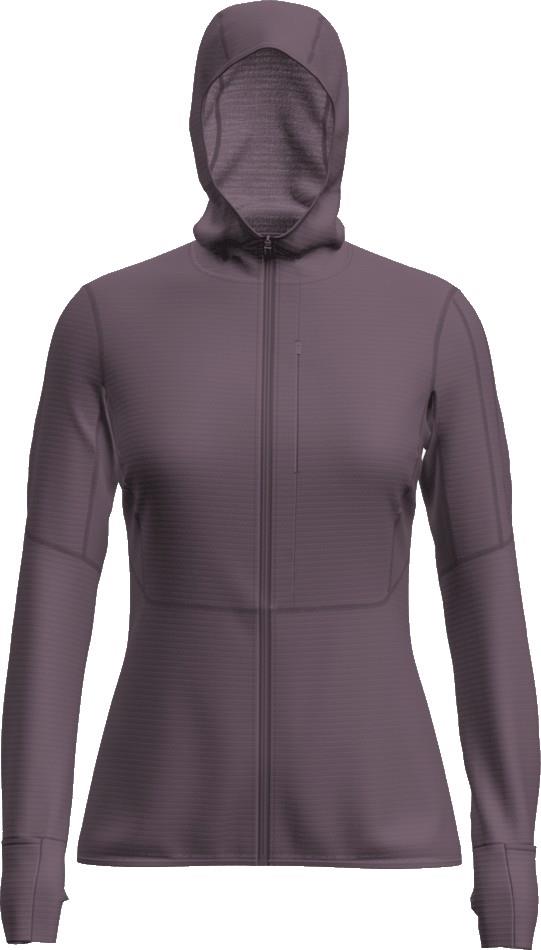 Merino Blend 200 RealFleece Descender LS Zip Hoodie - Womens - grey plum 1