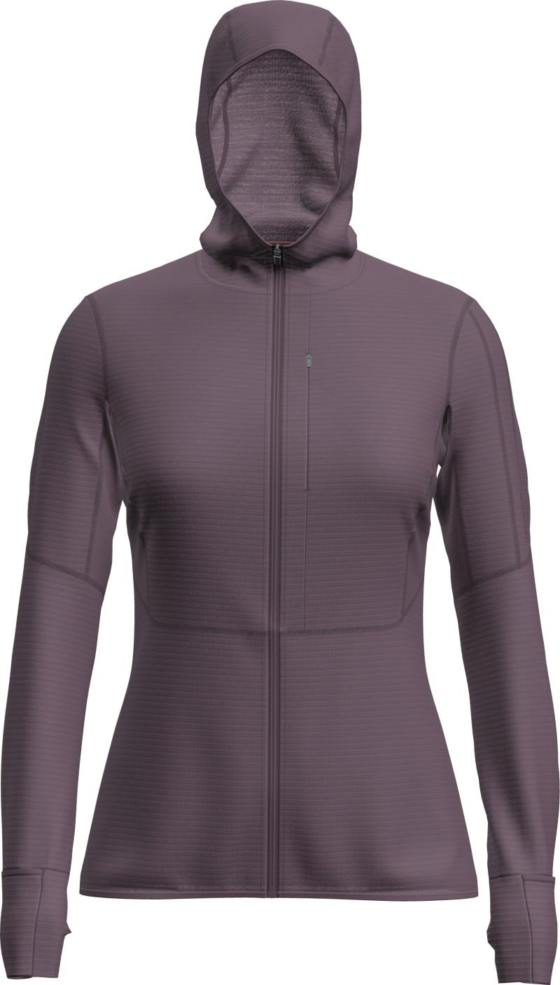 Merino Blend 200 RealFleece Descender LS Zip Hoodie - Womens - grey plum 1