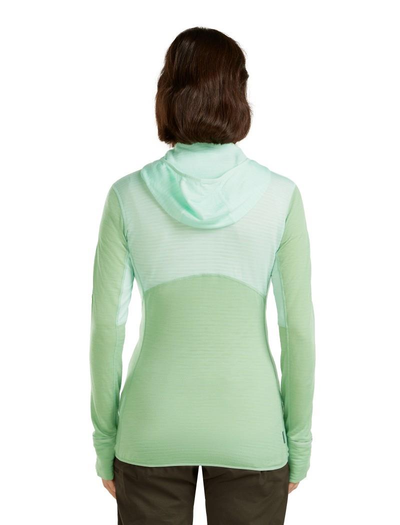 Merino Blend 200 RealFleece Descender LS Zip Hoodie - Womens - mint / seaglass / cb 1