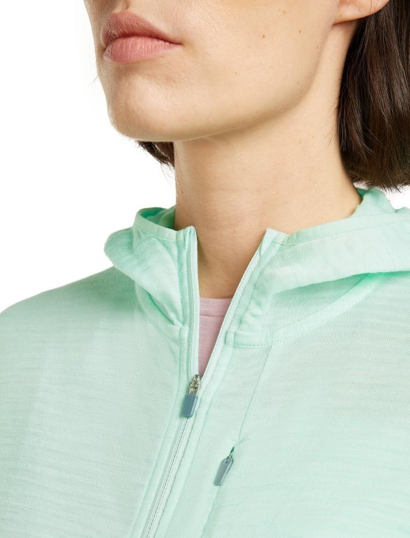 Merino Blend 200 RealFleece Descender LS Zip Hoodie - Womens - mint / seaglass / cb 1