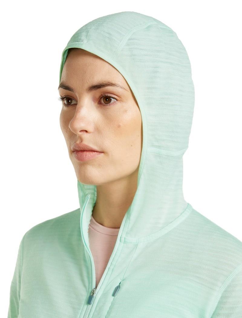Merino Blend 200 RealFleece Descender LS Zip Hoodie - Womens - mint / seaglass / cb 1