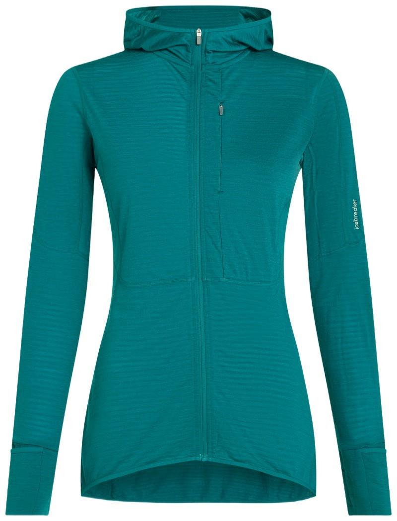 Merino Blend 200 RealFleece Descender LS Zip Hoodie - Womens - tidal teal 1