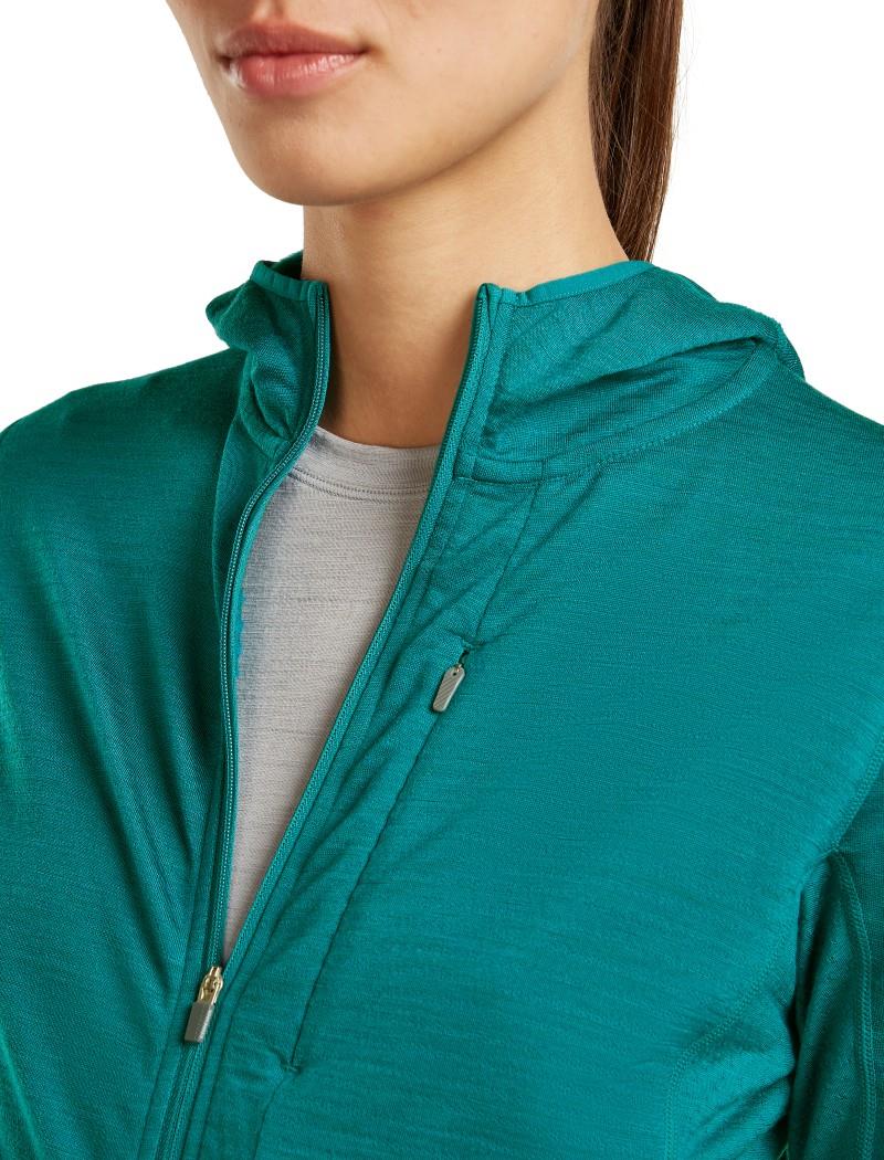 Merino Blend 200 RealFleece Descender LS Zip Hoodie - Womens - tidal teal 1