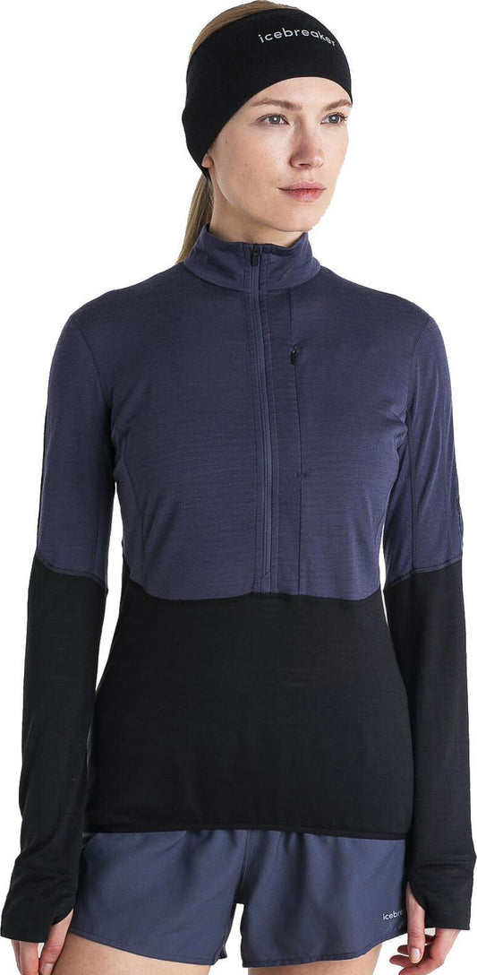 Merino Blend 200 RealFleecee Descender LS Half Zip - Womens - graphite / black / cb 1